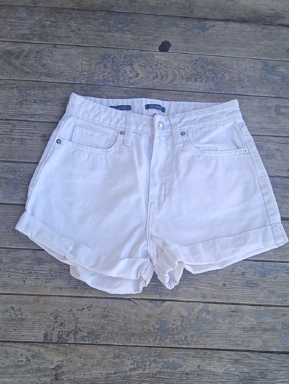 wild fable White High-Rise Cuffed Denim Shorts